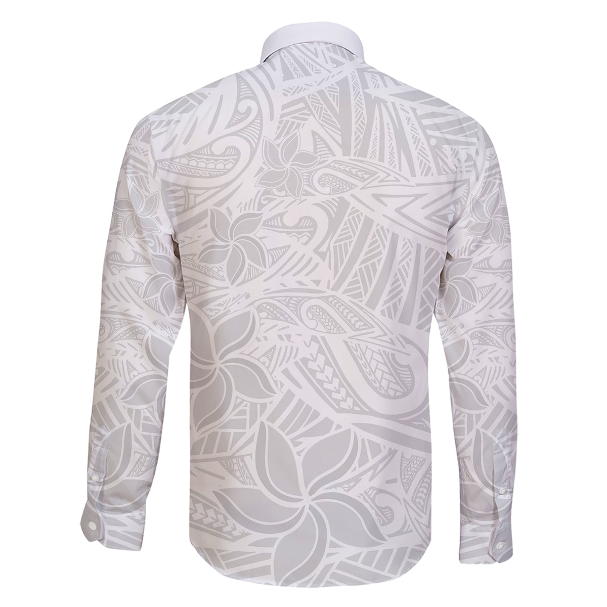 Polynesia White Sunday Family Matching Short Sleeve Bodycon Dress and Hawaiian Shirt Polynesian Pattern With Tropical Flowers - Wonder Print Shop