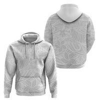 Polynesia White Sunday Hoodie Polynesian Pattern With Tropical Flowers - Wonder Print Shop