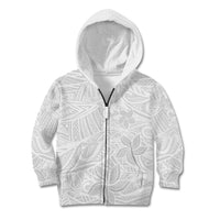 Polynesia White Sunday Kid Hoodie Polynesian Pattern With Tropical Flowers - Wonder Print Shop