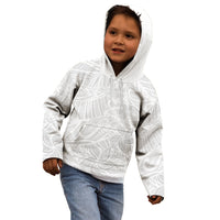Polynesia White Sunday Kid Hoodie Polynesian Pattern With Tropical Flowers - Wonder Print Shop