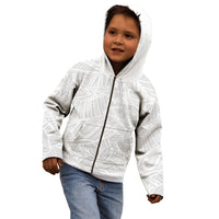 Polynesia White Sunday Kid Hoodie Polynesian Pattern With Tropical Flowers - Wonder Print Shop