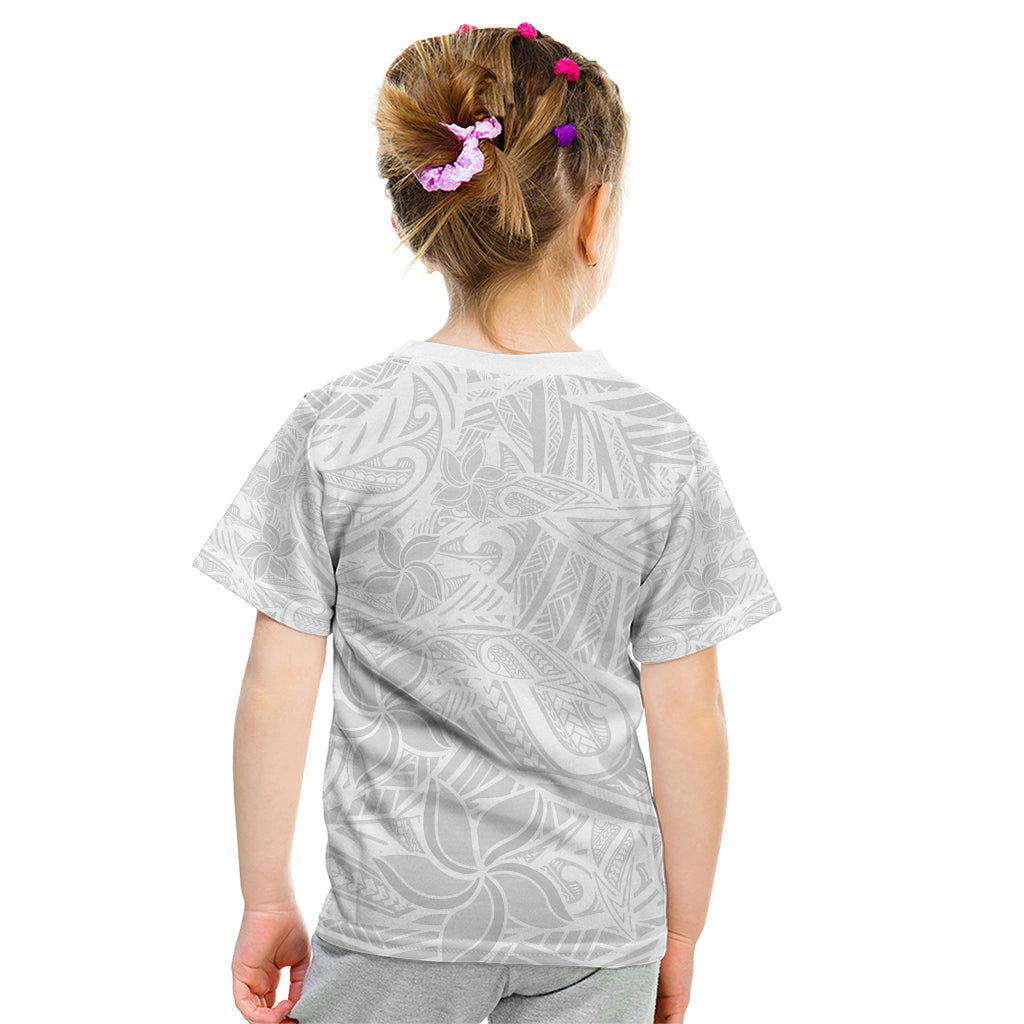 Polynesia White Sunday Kid T Shirt Polynesian Pattern With Tropical Flowers - Wonder Print Shop