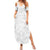 Polynesia White Sunday Summer Maxi Dress Polynesian Pattern With Tropical Flowers - Wonder Print Shop