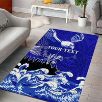 Personalised American Samoa Fautasi Race Area Rug Eagle With Polynesian Pattern - Wonder Print Shop