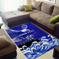 Personalised American Samoa Fautasi Race Area Rug Eagle With Polynesian Pattern - Wonder Print Shop
