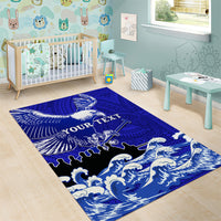 Personalised American Samoa Fautasi Race Area Rug Eagle With Polynesian Pattern - Wonder Print Shop