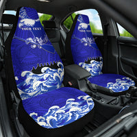 Personalised American Samoa Fautasi Race Car Seat Cover Eagle With Polynesian Pattern - Wonder Print Shop