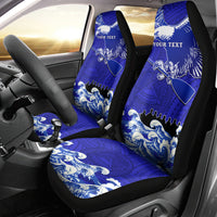 Personalised American Samoa Fautasi Race Car Seat Cover Eagle With Polynesian Pattern - Wonder Print Shop