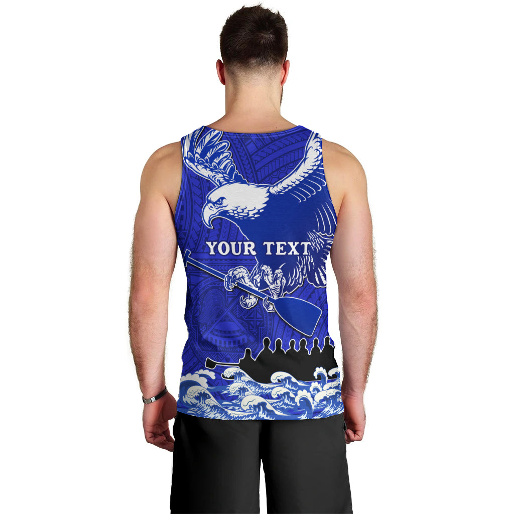 Personalised American Samoa Fautasi Race Men Tank Top Eagle With Polynesian Pattern - Wonder Print Shop