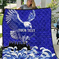 Personalised American Samoa Fautasi Race Quilt Eagle With Polynesian Pattern - Wonder Print Shop