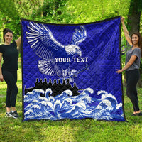 Personalised American Samoa Fautasi Race Quilt Eagle With Polynesian Pattern - Wonder Print Shop