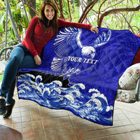 Personalised American Samoa Fautasi Race Quilt Eagle With Polynesian Pattern - Wonder Print Shop