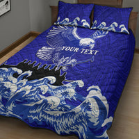 Personalised American Samoa Fautasi Race Quilt Bed Set Eagle With Polynesian Pattern - Wonder Print Shop