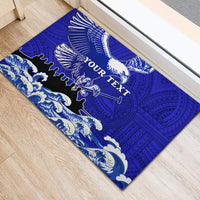 Personalised American Samoa Fautasi Race Rubber Doormat Eagle With Polynesian Pattern - Wonder Print Shop