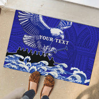 Personalised American Samoa Fautasi Race Rubber Doormat Eagle With Polynesian Pattern - Wonder Print Shop
