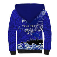 Personalised American Samoa Fautasi Race Sherpa Hoodie Eagle With Polynesian Pattern - Wonder Print Shop