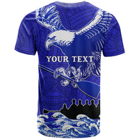 Personalised American Samoa Fautasi Race T Shirt Eagle With Polynesian Pattern - Wonder Print Shop