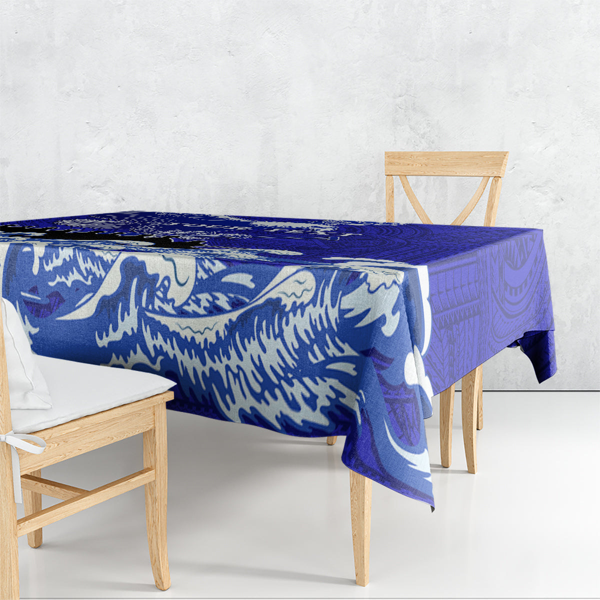 Personalised American Samoa Fautasi Race Tablecloth Eagle With Polynesian Pattern - Wonder Print Shop