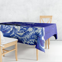 Personalised American Samoa Fautasi Race Tablecloth Eagle With Polynesian Pattern - Wonder Print Shop