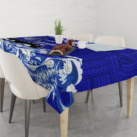 Personalised American Samoa Fautasi Race Tablecloth Eagle With Polynesian Pattern - Wonder Print Shop