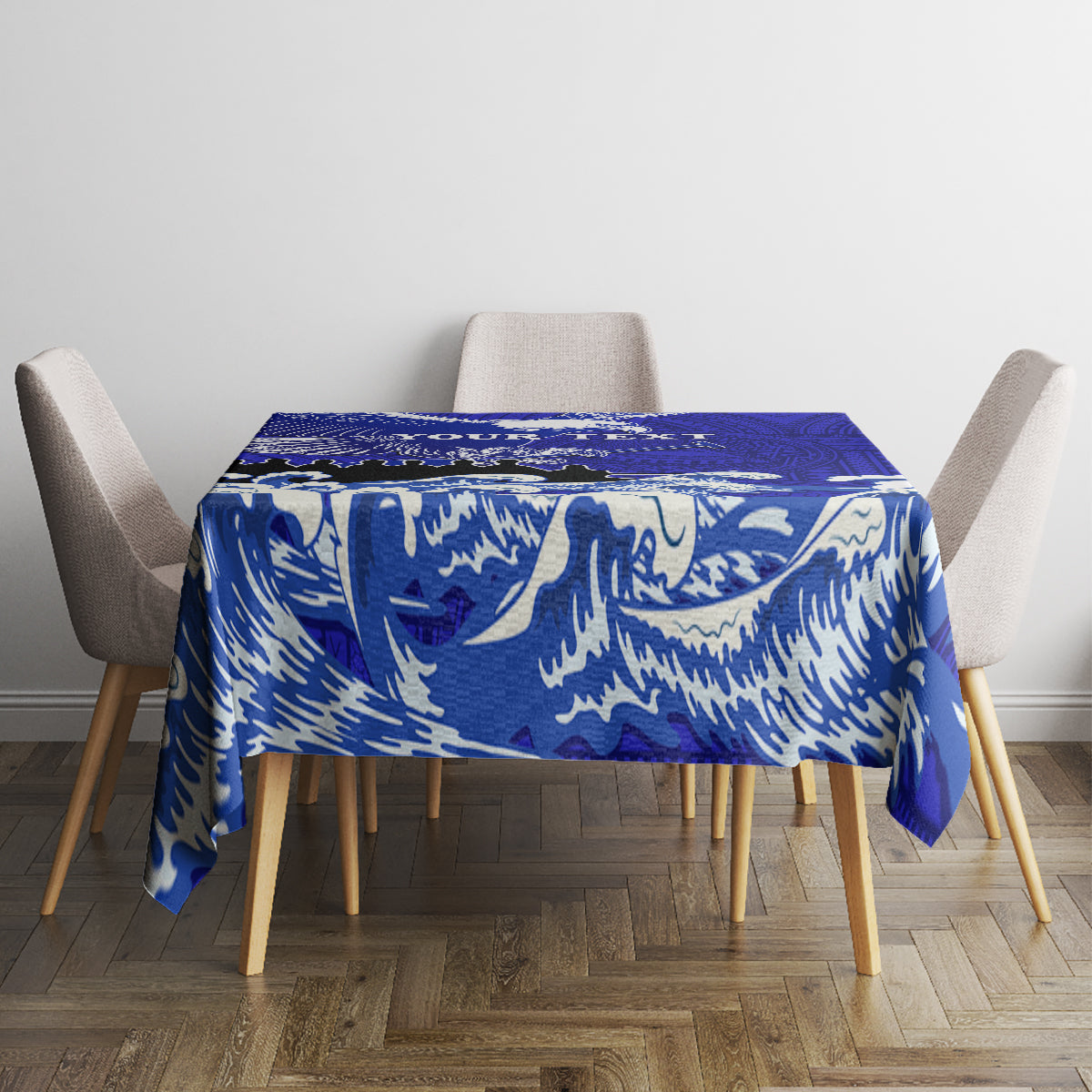 Personalised American Samoa Fautasi Race Tablecloth Eagle With Polynesian Pattern - Wonder Print Shop