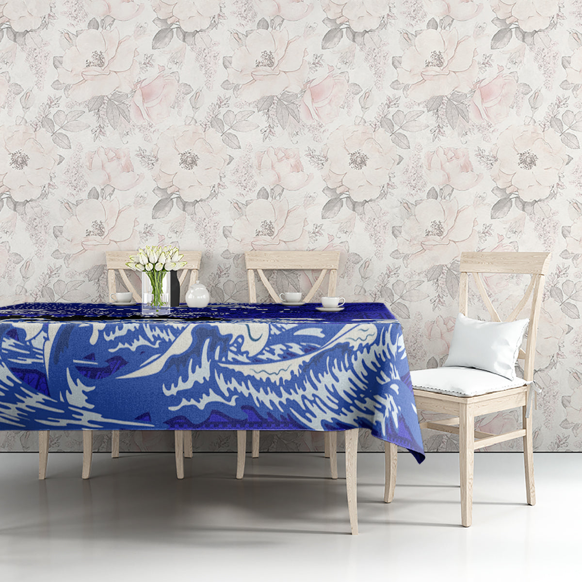 Personalised American Samoa Fautasi Race Tablecloth Eagle With Polynesian Pattern - Wonder Print Shop