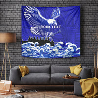 Personalised American Samoa Fautasi Race Tapestry Eagle With Polynesian Pattern - Wonder Print Shop