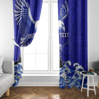 Personalised American Samoa Fautasi Race Window Curtain Eagle With Polynesian Pattern - Wonder Print Shop