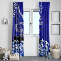 Personalised American Samoa Fautasi Race Window Curtain Eagle With Polynesian Pattern - Wonder Print Shop