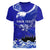 Personalised American Samoa Fautasi Race Women V Neck T Shirt Eagle With Polynesian Pattern - Wonder Print Shop