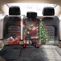 Christmas Canada Back Car Seat Cover Merry Moose-Mas Santa Hugging A Moose - Wonder Print Shop