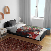 Christmas Canada Bedding Set Merry Moose-Mas Santa Hugging A Moose - Wonder Print Shop