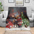 Christmas Canada Blanket Merry Moose-Mas Santa Hugging A Moose