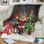 Christmas Canada Blanket Merry Moose-Mas Santa Hugging A Moose