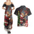 Christmas Canada Couples Matching Summer Maxi Dress and Hawaiian Shirt Merry Moose-Mas Santa Hugging A Moose - Wonder Print Shop