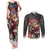 Christmas Canada Couples Matching Tank Maxi Dress and Long Sleeve Button Shirt Merry Moose-Mas Santa Hugging A Moose - Wonder Print Shop