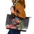 Christmas Canada Leather Tote Bag Merry Moose-Mas Santa Hugging A Moose - Wonder Print Shop
