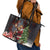 Christmas Canada Leather Tote Bag Merry Moose-Mas Santa Hugging A Moose - Wonder Print Shop