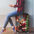 Christmas Canada Luggage Cover Merry Moose-Mas Santa Hugging A Moose - Wonder Print Shop