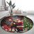 Christmas Canada Round Carpet Merry Moose-Mas Santa Hugging A Moose