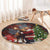 Christmas Canada Round Carpet Merry Moose-Mas Santa Hugging A Moose