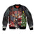 Christmas Canada Sleeve Zip Bomber Jacket Merry Moose-Mas Santa Hugging A Moose - Wonder Print Shop