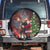 Christmas Canada Spare Tire Cover Merry Moose-Mas Santa Hugging A Moose - Wonder Print Shop