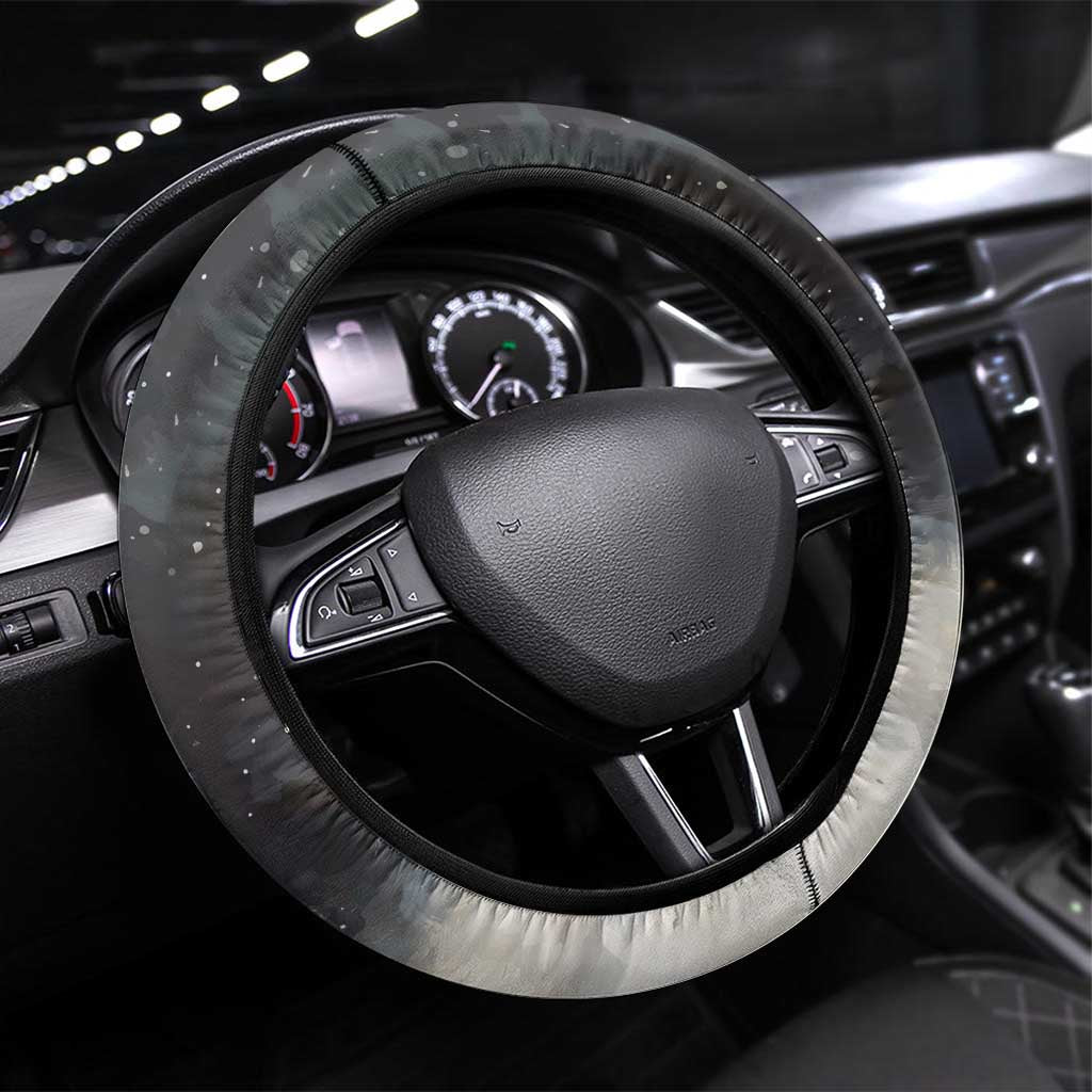 Christmas Canada Steering Wheel Cover Merry Moose-Mas Santa Hugging A Moose - Wonder Print Shop