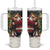 Christmas Canada Tumbler With Handle Merry Moose-Mas Santa Hugging A Moose - Wonder Print Shop