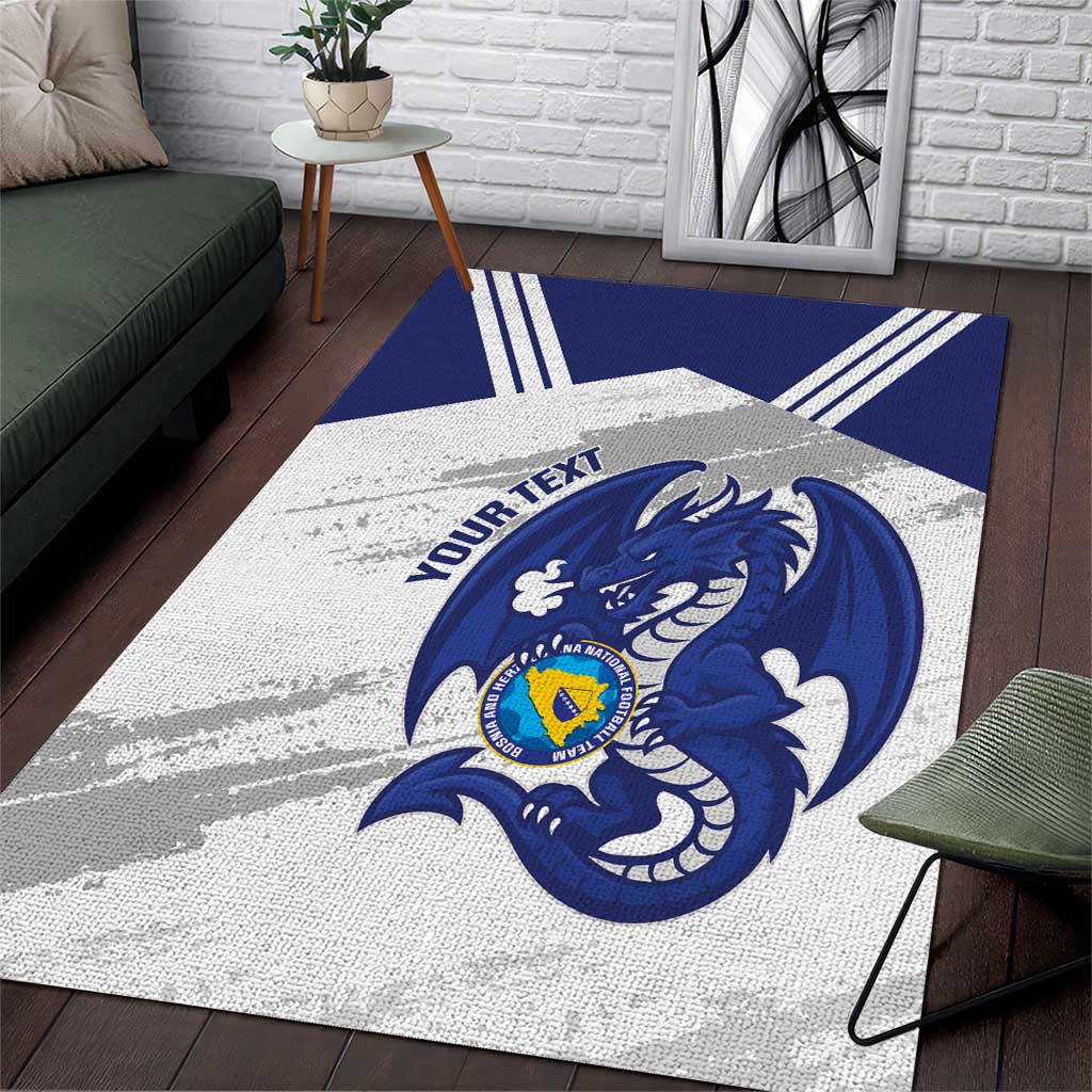 Bosnia and Herzegovina Football Custom Area Rug Go Zmajevi Mi smo uz vas White Version - Wonder Print Shop