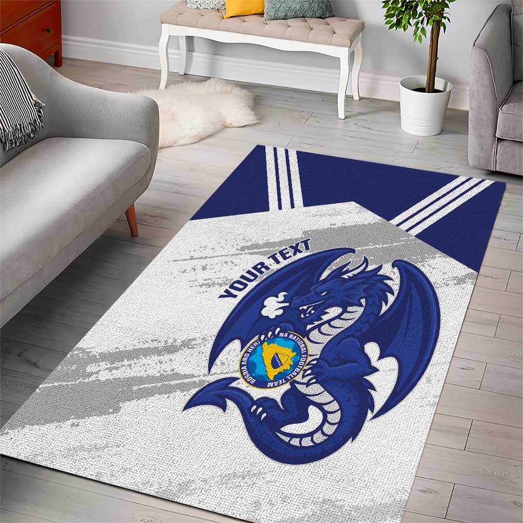 Bosnia and Herzegovina Football Custom Area Rug Go Zmajevi Mi smo uz vas White Version - Wonder Print Shop