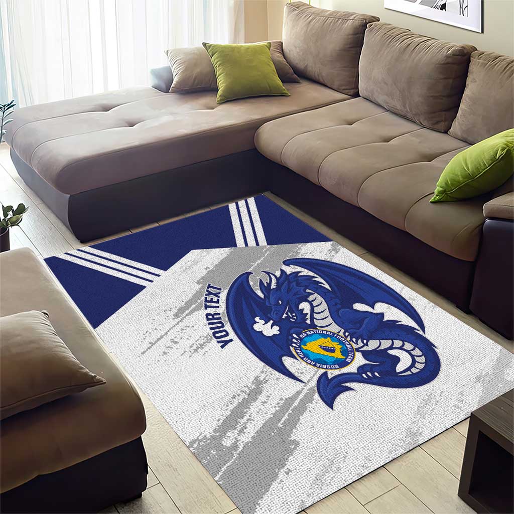Bosnia and Herzegovina Football Custom Area Rug Go Zmajevi Mi smo uz vas White Version - Wonder Print Shop