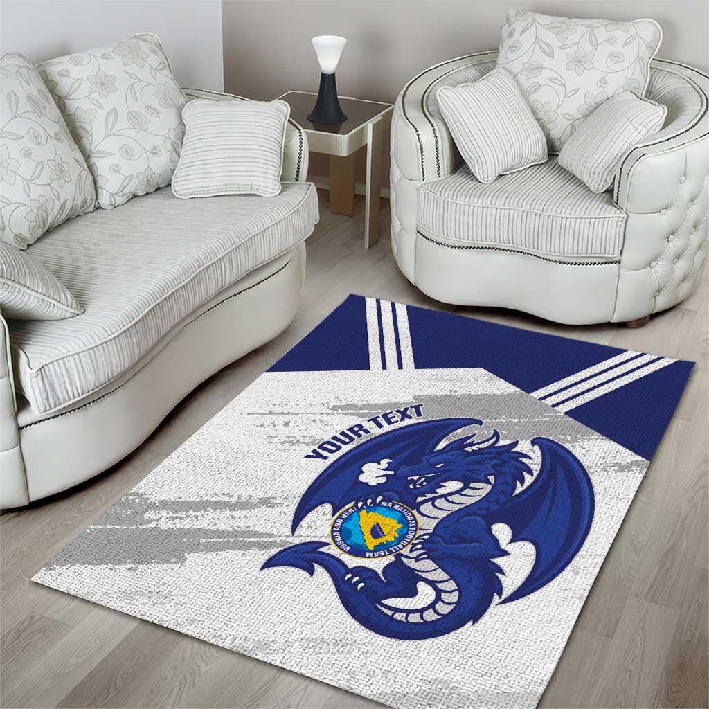 Bosnia and Herzegovina Football Custom Area Rug Go Zmajevi Mi smo uz vas White Version - Wonder Print Shop