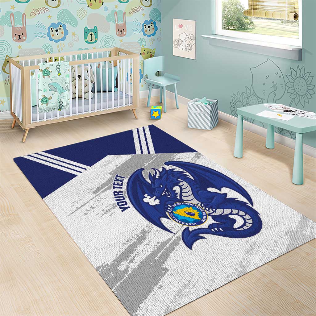 Bosnia and Herzegovina Football Custom Area Rug Go Zmajevi Mi smo uz vas White Version - Wonder Print Shop